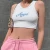 Sexy Angel Letter Thread Knitting Tank Top Women Bare Midriff Crop Tops Casual Sleeveless Cropped Vest Camisole Tube Top Female