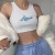 Sexy Angel Letter Thread Knitting Tank Top Women Bare Midriff Crop Tops Casual Sleeveless Cropped Vest Camisole Tube Top Female