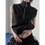 Vintage Stand Neck Zipper T-shirts Sleeveless Tanks Y2k Aesthetic Solid Camisoles Gothic Tank Top Men and Women Harajuku Punk