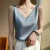 Women's Silk-Like Strapless Vest Top V-Neck Sexy Camisole for Suit Casual Wear Breathable Inner or Outer Top Layer Satin Tee