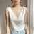 Women's Silk-Like Strapless Vest Top V-Neck Sexy Camisole for Suit Casual Wear Breathable Inner or Outer Top Layer Satin Tee