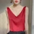 Women's Silk-Like Strapless Vest Top V-Neck Sexy Camisole for Suit Casual Wear Breathable Inner or Outer Top Layer Satin Tee