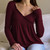 Coquette Vintage Milkmaid Pullovers Tees Cute Y2K Ribbed Babydoll Long Sleeve Top Preppy Frill Trim V Neck T-shirt Fall Clothes