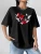 Women's Red Butterfly Heart Print T-Shirt Short Sleeve Round Neck Casual Top for Spring Summer & All-Season Wear
