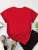 Women's Red Butterfly Heart Print T-Shirt Short Sleeve Round Neck Casual Top for Spring Summer & All-Season Wear