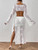Factory Two Pieces Sexy Cover Ups Tops Sarongs Bikinis & Beachwear Women Heart Jacquard Knitted Long Beach Dresses Coverups