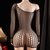 Women Fishnet Long Sleeve Bodycon Underwear Bodysuits Mesh Hollow Mini Dresses Sexy Crotchless Lingerie Erotic Teddies Bodysuit