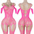 Women Fishnet Long Sleeve Bodycon Underwear Bodysuits Mesh Hollow Mini Dresses Sexy Crotchless Lingerie Erotic Teddies Bodysuit
