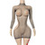 Women Fishnet Long Sleeve Bodycon Underwear Bodysuits Mesh Hollow Mini Dresses Sexy Crotchless Lingerie Erotic Teddies Bodysuit