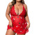Shanhao RTS V Neck Womens Sexy Sleepwear Women Backless Sexy Nightwear Plus Size See Through Lace Sexy Christmas Lingerie
