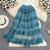 High Waist Slimming Mesh Skirt Elastic Band Over Knee Skirt Irregular Fungus Edge Super fairy Cake Skirt With Lining