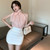Women Solid High Waist Skirt Versatile Elastic Hip Wrap Skirt  A-line Elegant Mini Skirt Slim All-match Chic Simple Short Skirt