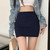Women Solid High Waist Skirt Versatile Elastic Hip Wrap Skirt  A-line Elegant Mini Skirt Slim All-match Chic Simple Short Skirt