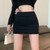 Women Solid High Waist Skirt Versatile Elastic Hip Wrap Skirt  A-line Elegant Mini Skirt Slim All-match Chic Simple Short Skirt
