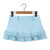 Summer Clothes Tweed Pleated Skirt Women Black Mini Skirts For Woman Preppy Low Waist Pleated Layered Casual Short Skirts Blue