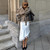 Talenza White Lace Skirts Women Fashion Irregular Lace Patchwork Slim Skirts High Waist Streetwear Party Looks Female Maxi Skirt