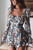 2026 Fashion Floral Jumpsuit With Lantern Sleeve Ruffle Shorts Summer Sexy Backless Women's Dress Square Collar Mini Dress