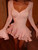 Mozision Flare Sleeve Ruffle Sexy Mini Dress Women Robe Irregular Single-breasted V Neck High Waist Slim A-line Club Dress