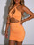 Sexy Waist Hollow Out Cross Shoulder Strap Slim Bodycon Dress Women Backless Sleeveless Skinny Mini Dress Club Party Vestidos