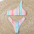 New Style Two Piece Women Beach Wear High Waist Thong Bikini Set Rainbow Swimwear Beachwear