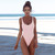 Women's One-piece Swimsuit Sexy Solid Color Shoulder Strap Swimming Bathing Surfing Suit Beach Sports Wear Sexy Swimwear
