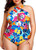 2024 Summer Women Plus Size One Piece Swimsuits Front Cross Tummy Control Black Sexy Swimwear Backless Bathing Suit
