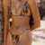 2025 New Tethered Bikini Printing Swimsuit Women's Split Swimsuit