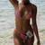 2025 New Tethered Bikini Printing Swimsuit Women's Split Swimsuit