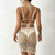 Hollow Out Crochet Bikini Two-Piece Cover Up Shirt Womens' Swimwear Set Sequin Splicing Vacation Beach Set Summer Swimsuits