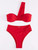 Asymmetric One Shoulder Bikinis Female Swimsuit High Waist Bikini Women Swimwear Two-pieces Bikini Set Bather Bathing Suit Swim