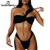 Nadanbao Sexy Halter Solid color Bikini Set Women's Swimsuit Two-piece Triangle Thong Swimwear Bathing Suit Brazilian Biquinis