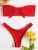 Sexy Women's Ribbed Tube Top Bikini Set White Swimsuit for Women Biquini Traje De Bano Pants Bikini Badeanzug Micro Bikini