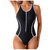 Ladies One-Piece Swimwear Contrast Color Zipper Sport Bathing Suits Slim Fit Belly Covering Bikini 1 Piece Competitive Swimsuits