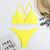 2026 V Neck Two Piece Solid Bikini Back String Women Swimwear Female Swimsuit Bathers Bathing Swimming Suit Beachwear Summer