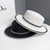Summer  Big Brim Sun Hat Women's French Fisherman Cap Fashion Pearl Chain Flat Cap Sunshade Sunscreen Straw Hats