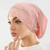 Lace edge headscarf hat for women, solid color simple pullover hat, soft, comfortable, breathable