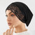 Lace edge headscarf hat for women, solid color simple pullover hat, soft, comfortable, breathable