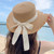 Korean Bow Straw Hat for Women Outdoor Beach Wide Brim Sun Visor Cap  Summer Vacation Sunshade Female Panama Hats