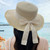 Korean Bow Straw Hat for Women Outdoor Beach Wide Brim Sun Visor Cap  Summer Vacation Sunshade Female Panama Hats