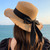 Korean Bow Straw Hat for Women Outdoor Beach Wide Brim Sun Visor Cap  Summer Vacation Sunshade Female Panama Hats