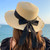 Korean Bow Straw Hat for Women Outdoor Beach Wide Brim Sun Visor Cap  Summer Vacation Sunshade Female Panama Hats