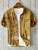 Linen Shirt for Men, 3D Print, Retro Japanese Art, Short Sleeve, Flip Collar, Casual Hawaii, Loose Beach Top, Pond, Fish, New,
