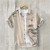 Linen Shirt for Men, 3D Print, Retro Japanese Art, Short Sleeve, Flip Collar, Casual Hawaii, Loose Beach Top, Pond, Fish, New,