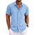 Summer Cotton Linen Shirts for Men Casual Short Sleeved Shirts Blouses Solid Turn-Down Collar Formal Beach Shirts Male Clothing