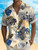 Hawaiian Plant Golden Leaves 3D Print Men's hawaiian Shirt Outdoor Street Casual Summer Turndown Short Sleeve Polyester Shirt