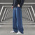 
 Men's Casual Long Jeans Classic Man Straight Denim Wide-leg Pants Gyms Solid Color Light Blue Grey Black M-3XL