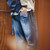 Maden Men Loose Casual Jeans 7.8OZ Washed Denim Mid Rise Stretchless Wide Leg Straight Pants Hombre Blue Jeans Plus Size