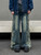 2024 Ropa Y2K Streetwear Star Patch Embroidery Baggy Stacked Jeans Pants For Men Clothes Wide Leg Old Straight Denim Trousers