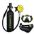 1-liter scuba tank, spare tank, regulator, breathing apparatus, diving gear