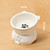 ♥Cat Dog Food Water Bowl-Raised Pet Feeder with Non-Slip Base & Paw Print Design,Neck Protection Bowl for Small Medium Pets